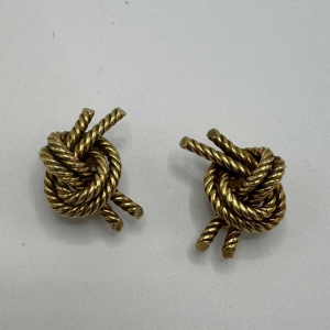 Hermès voor Georges Lenfant 'Noeud marin' 18 K geel goud oorbellen ooreclips