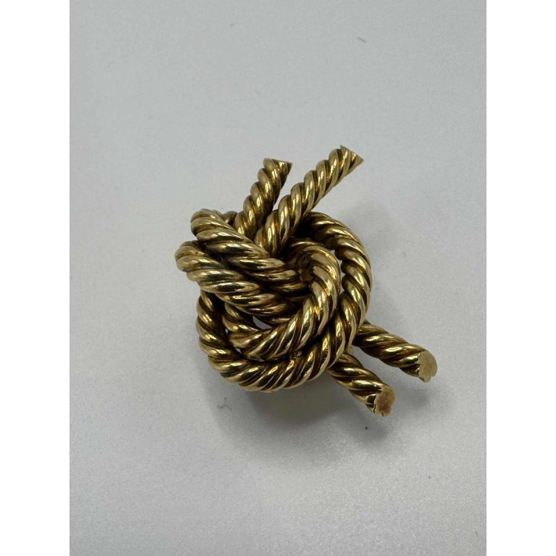 Hermès by Georges Lenfant 'Noeud marin' model, 18 K yellow gold clip earrings