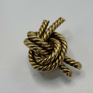 Hermès voor Georges Lenfant 'Noeud marin' 18 K geel goud oorbellen ooreclips