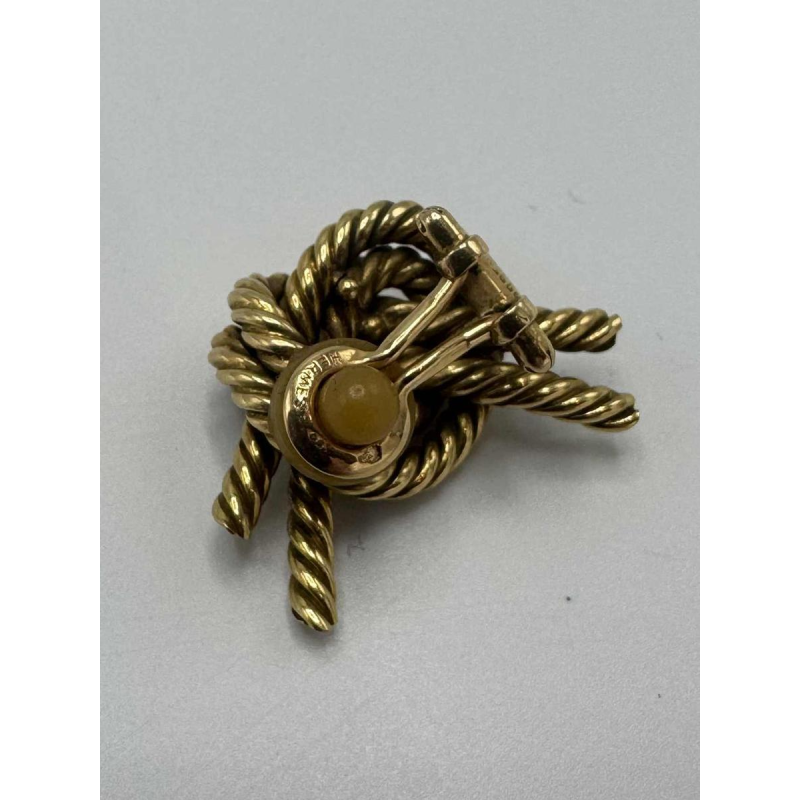 Hermès voor Georges Lenfant 'Noeud marin' 18 K geel goud oorbellen ooreclips