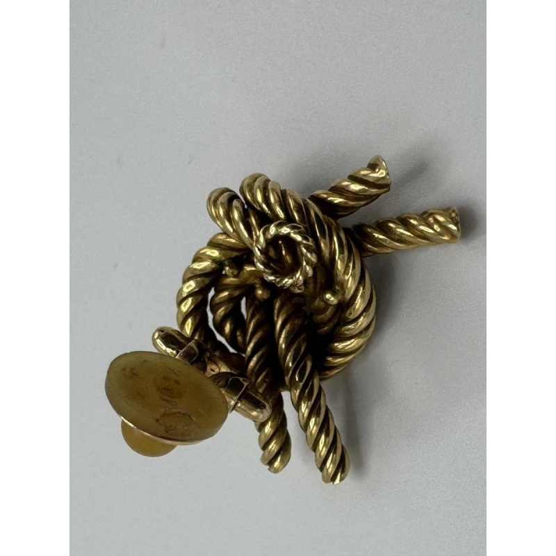 Hermès voor Georges Lenfant 'Noeud marin' 18 K geel goud oorbellen ooreclips