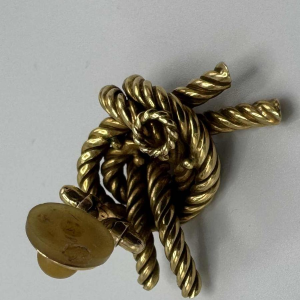 Hermès voor Georges Lenfant 'Noeud marin' 18 K geel goud oorbellen ooreclips