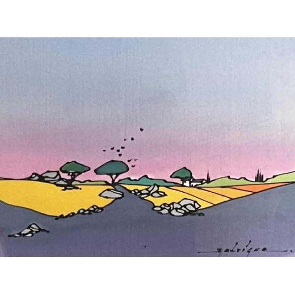 Bruno DELVIGNE aquarelle sur soie