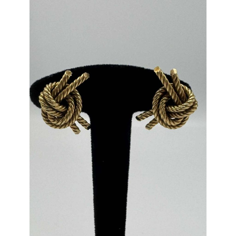 Hermès par Georges Lenfant, modèle 'Noeud marin' boucles d'oreilles clips en or jaune 18 K