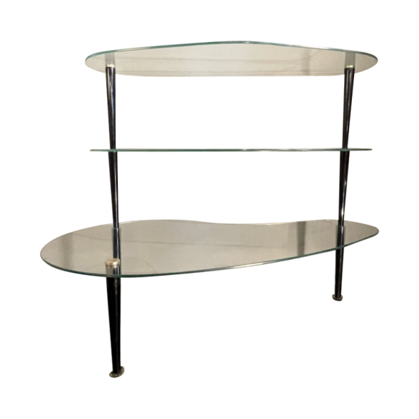 EDOARDO PAOLI, Table Basse / Pre´sentoir Magasin à 3 étagères, 1950s
