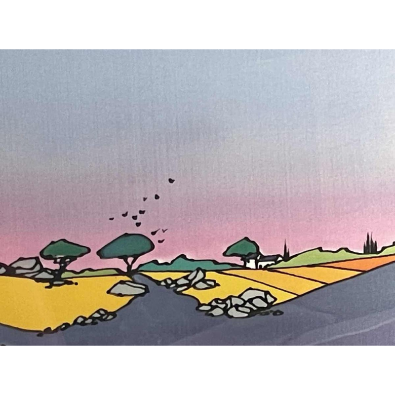 Bruno DELVIGNE aquarelle sur soie