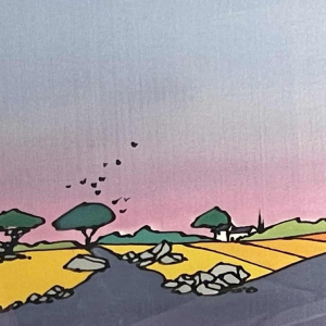 Bruno DELVIGNE aquarel op zijde