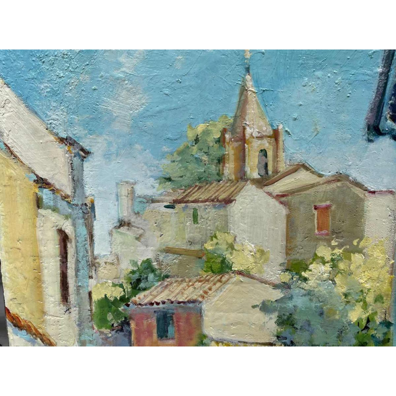 René DERHET (1941-2017): BONNIEUX-VAUCLUSE hst 50x40 cm