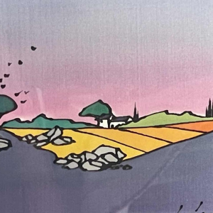 Bruno DELVIGNE aquarel op zijde