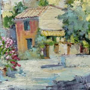 René DERHET (1941-2017): BONNIEUX-VAUCLUSE hst 50x40 cm