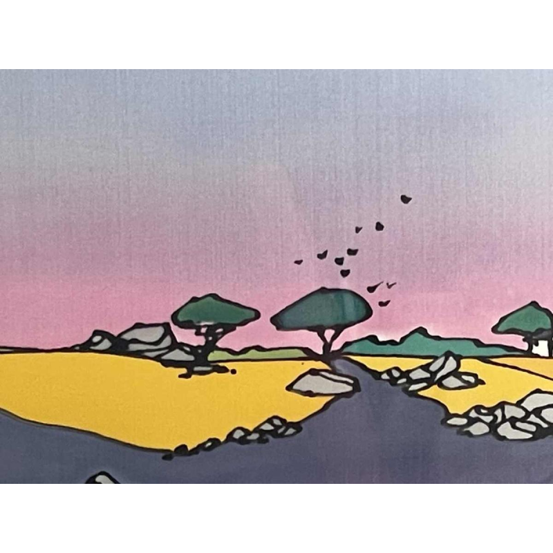 Bruno DELVIGNE watercolour on silk