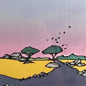 Bruno DELVIGNE aquarelle sur soie