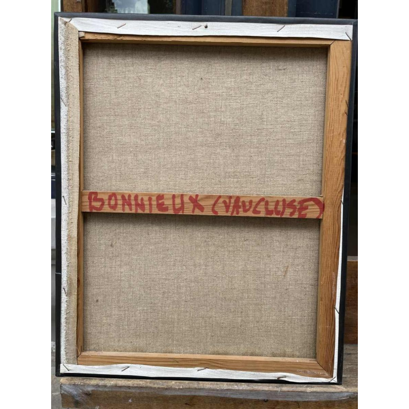 René DERHET (1941-2017): BONNIEUX-VAUCLUSE hst 50x40 cm