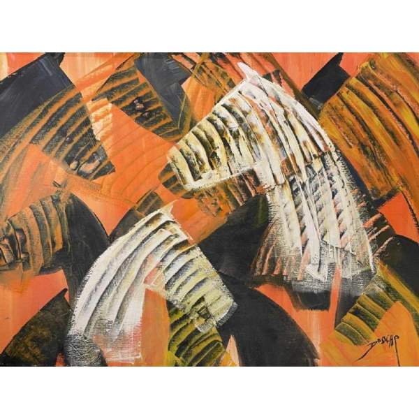 Jean-Luc DOSSCHE (1955-) oil on canvas marouflaged