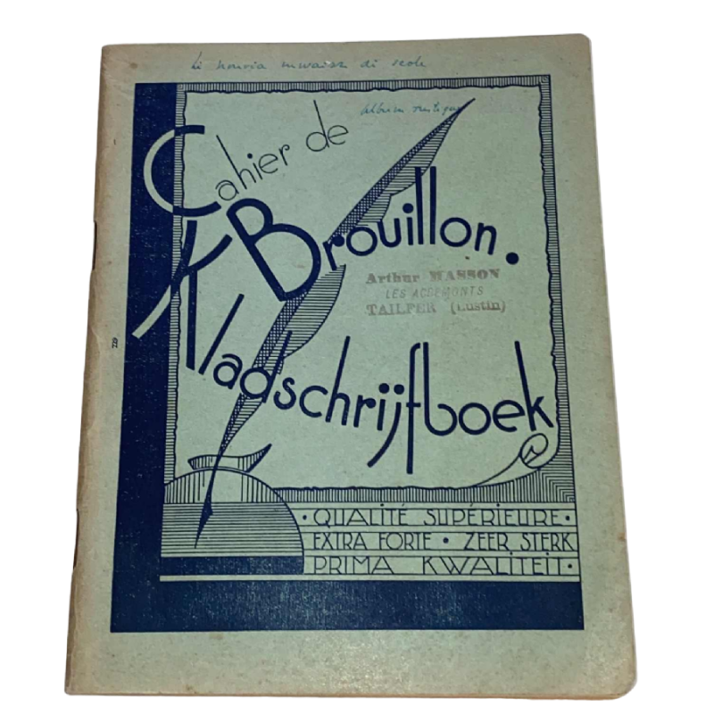 Arthur Masson - cahier de brouillon manuscrit autographe - ca 1948