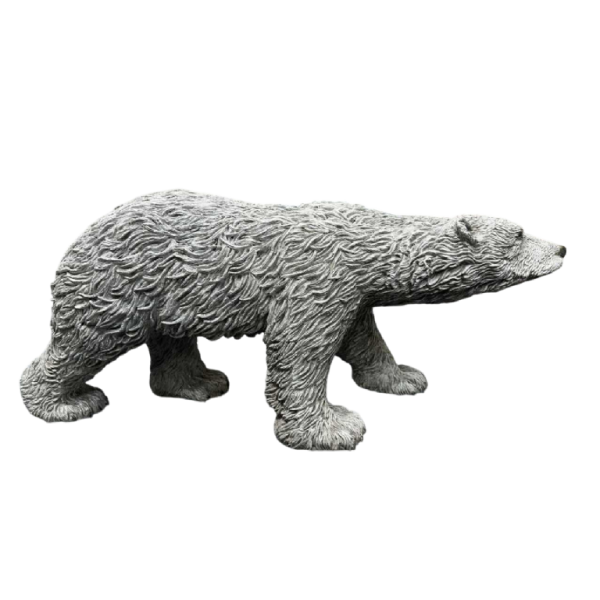 Bernard & Arnaud Bessoud Polar Bear patinated bronze animal sculpture, 21st century