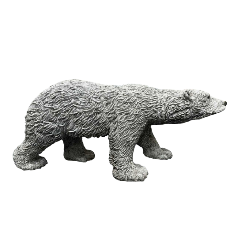 Bernard & Arnaud Bessoud Polar Bear patinated bronze animal sculpture, 21st century