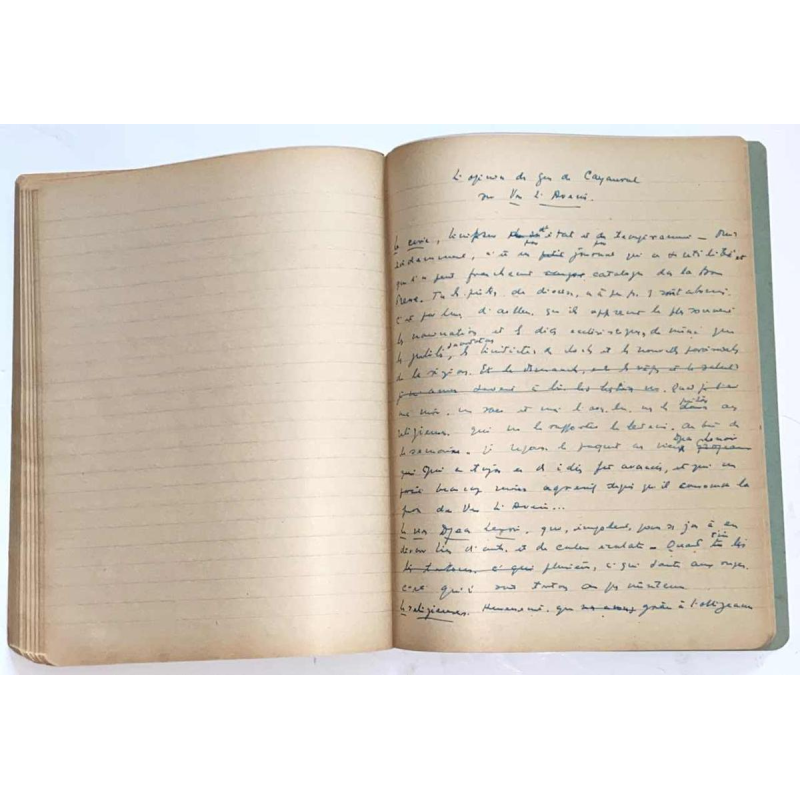 Arthur Masson - cahier de brouillon manuscrit autographe - ca 1948