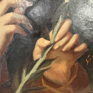 D'après Carlo Dolci 'L'Annonciation' tableau huile sur toile, école italienne, Toscane 19ème siècle