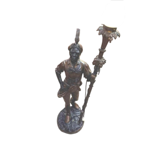 Nubian torch floor lamp, bronze sculpture, ca 1970