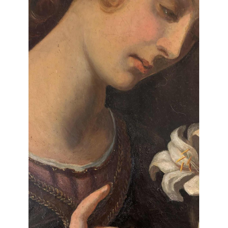 After Carlo Dolci The Annunciation oil on canvas, painting italian school, Tuscany 19th century