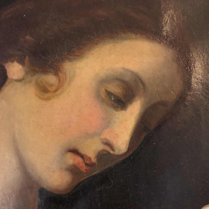 D'après Carlo Dolci 'L'Annonciation' tableau huile sur toile, école italienne, Toscane 19ème siècle