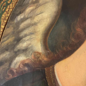 D'après Carlo Dolci 'L'Annonciation' tableau huile sur toile, école italienne, Toscane 19ème siècle