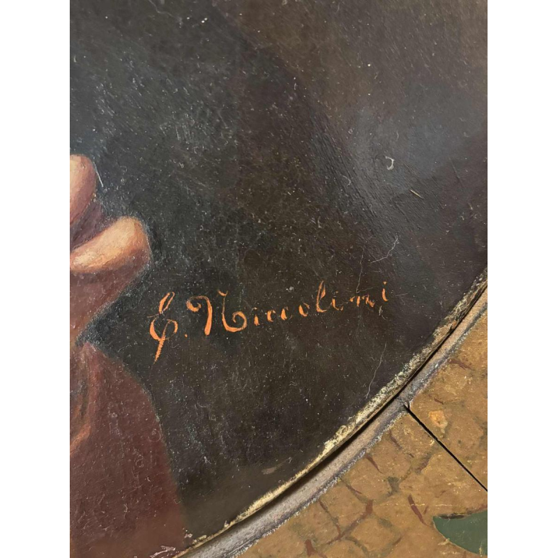 Naar Carlo Dolci 'De Aankondiging' schilderij olieverf op doek, italiaanse school, Toscane 19e eeuw