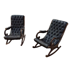 Chesterfield canapé 2 places et 2 rocking chair, ca 1960