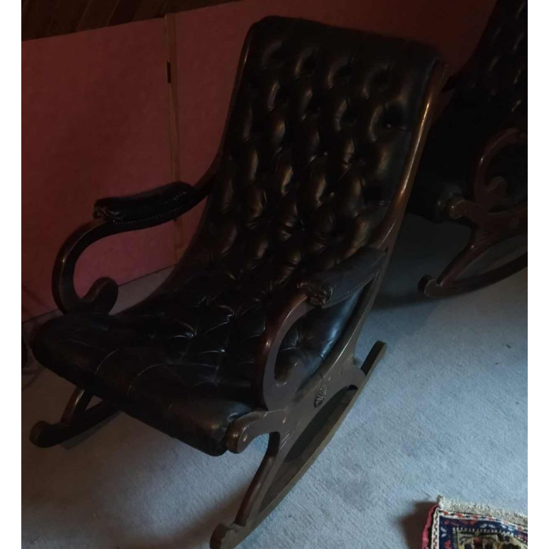 Chesterfield 2-seater sofa and 2 Rocking Chairs, ca 1960