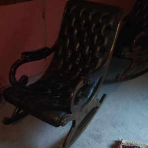 Chesterfield 2-seater sofa and 2 Rocking Chairs, ca 1960