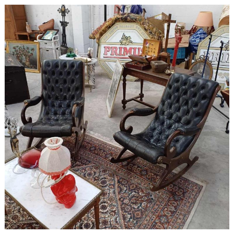 Chesterfield canapé 2 places et 2 rocking chair, ca 1960