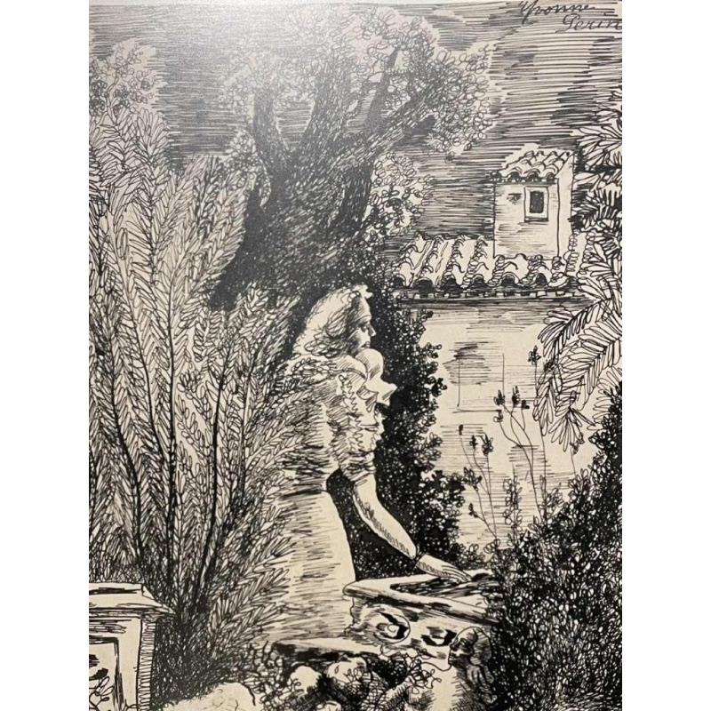 Yvonne PERIN (1905-1967) dessin à lencre
