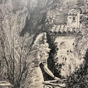 Yvonne PERIN (1905-1967) ink drawing