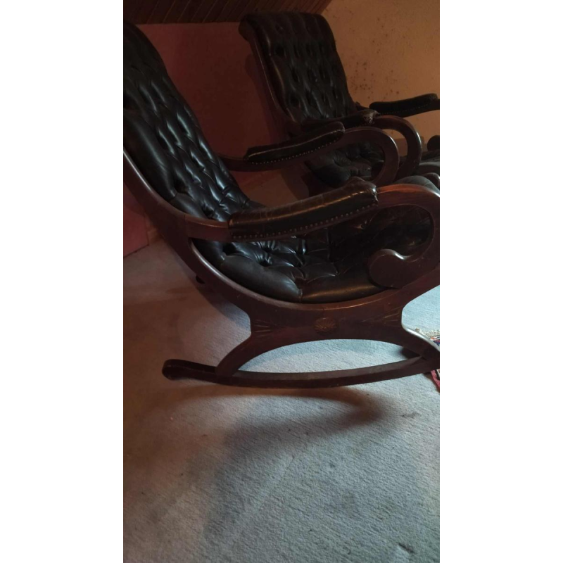 Chesterfield 2-seater sofa and 2 Rocking Chairs, ca 1960