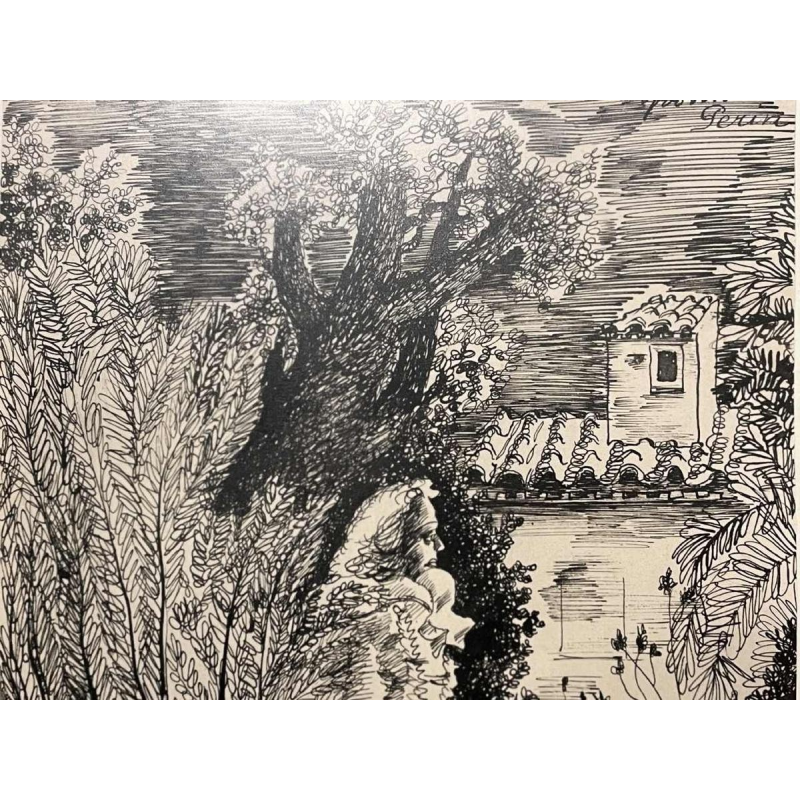 Yvonne PERIN (1905-1967) inkttekening