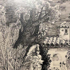 Yvonne PERIN (1905-1967) ink drawing