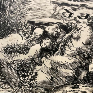 Yvonne PERIN (1905-1967) ink drawing