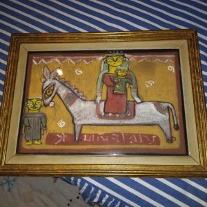 JAMINI ROY 'Flight to Egypt' Painting original Tempera