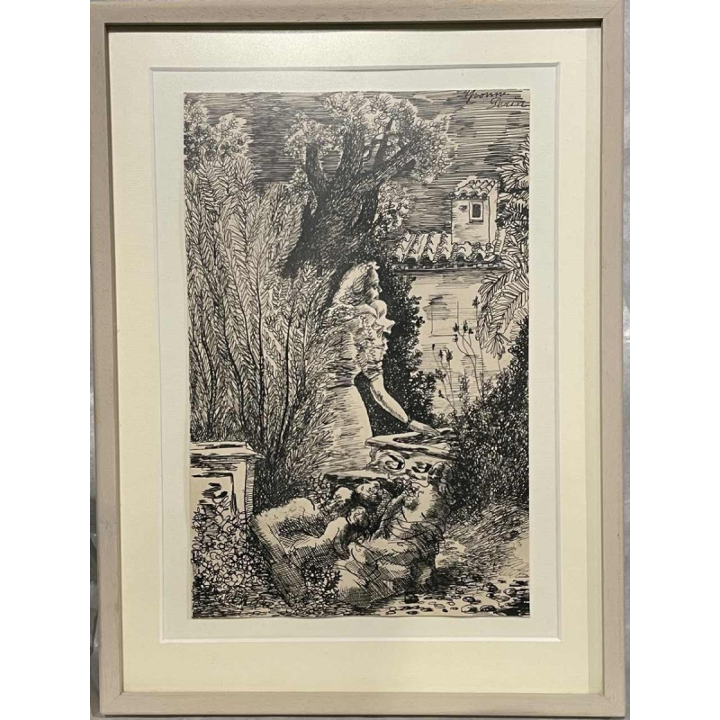 Yvonne PERIN (1905-1967) inkttekening