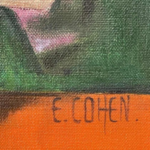 E. COHEN grote olieverf op doek