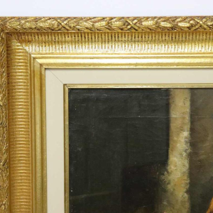 Charles Bertauld - huile sur toile - scène de basse-cour - tableau XIXème