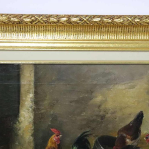 Charles Bertauld - olieverf op doek - boerenerf - schilderij 19e eeuw