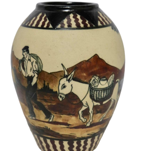 Pedro Garcia de Diego - Ciboure - Vase décor basque Art Déco en grès émaillé - France