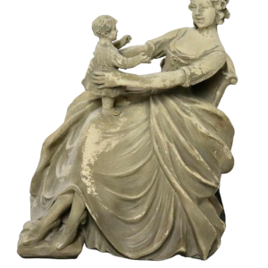 Antonio Carli, sculpture en terre cuite patinée 'femme avec son enfant' XXème siècle