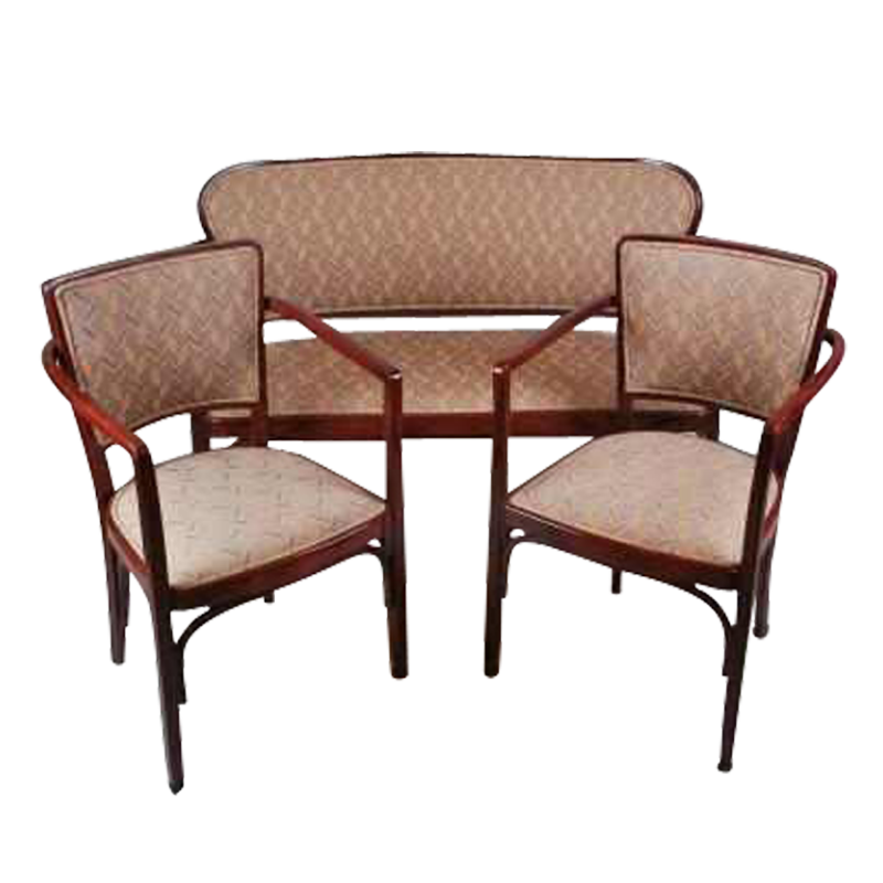 Sold Ensemble de salon en bois courbé kohn canapé et 2 fauteuils