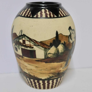 Pedro Garcia de Diego - Ciboure - Art Deco blazed stoneware Basque vase - France