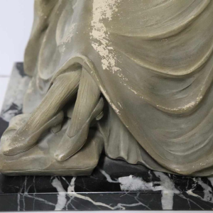 Antonio Carli, sculpture en terre cuite patinée 'femme avec son enfant' XXème siècle