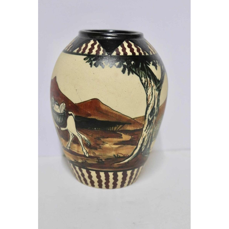 Pedro Garcia de Diego - Ciboure - Art Deco Baskische vaas van geglazuurd steengoed - Frankrijk