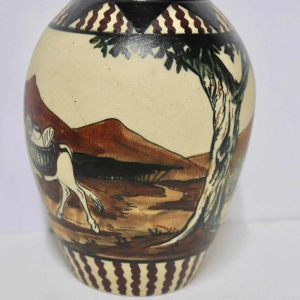 Pedro Garcia de Diego - Ciboure - Vase décor basque Art Déco en grès émaillé - France